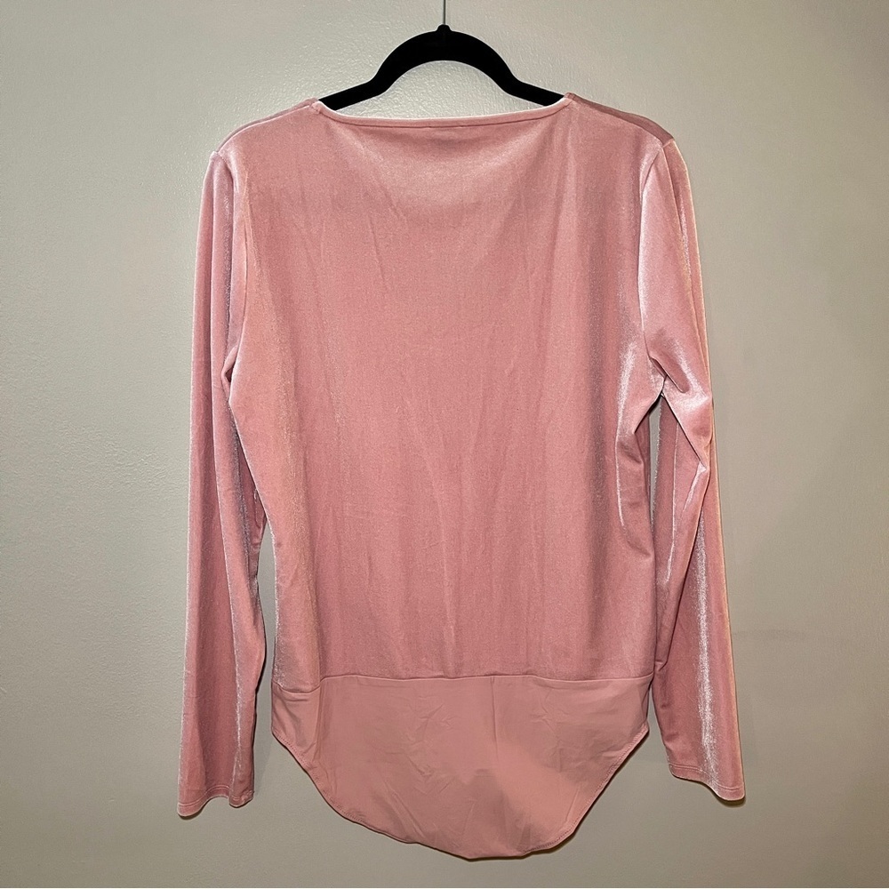 J.CREW XL Pink Velvet Bodysuit - Picture 4 of 7